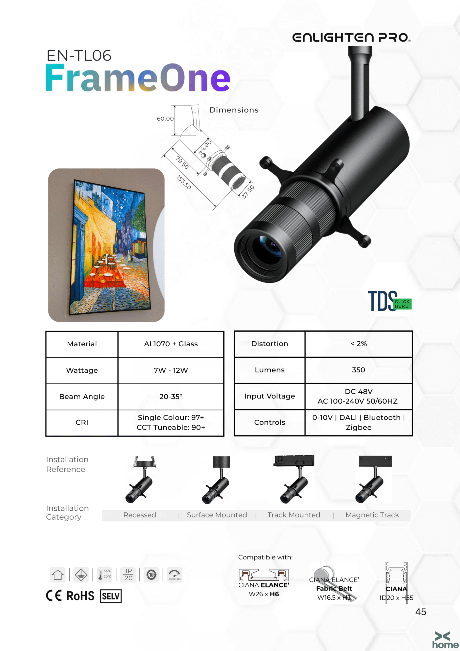 EN-TL06 FrameOne LED Tracklight